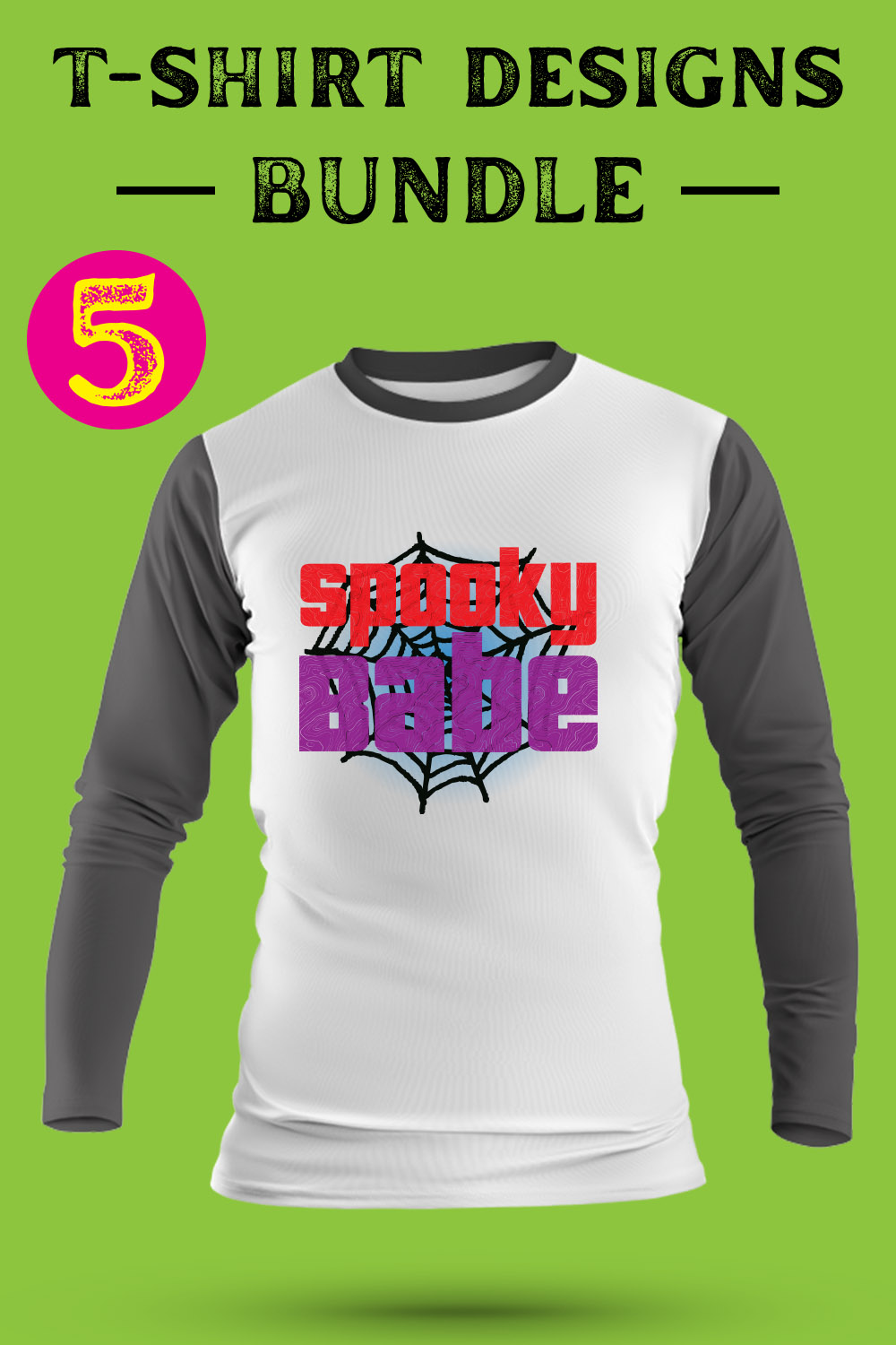 Halloween T Shirt Designs Bundle pinterest preview image.