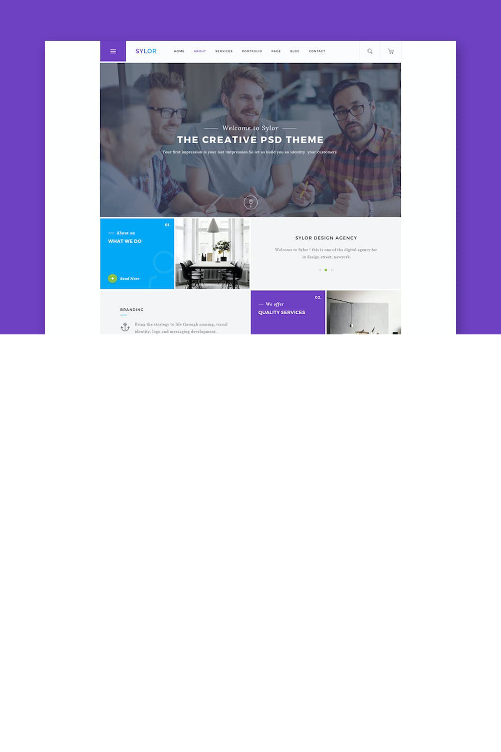 Free Agency Portfolio Website HTML Template pinterest preview image.