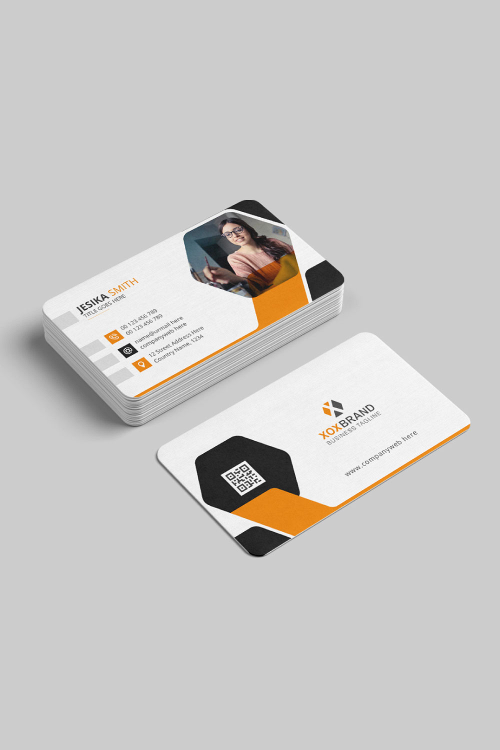 Modern business card design template pinterest preview image.