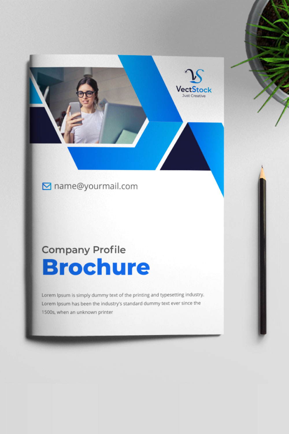 Company Profile Brochure Design Template pinterest preview image.