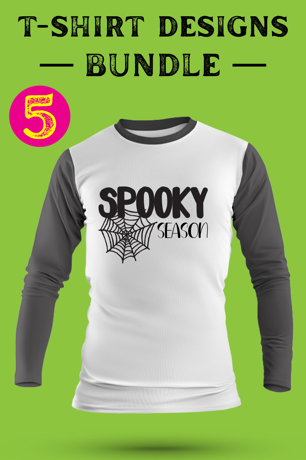 Halloween T Shirt Designs Bundle pinterest preview image.