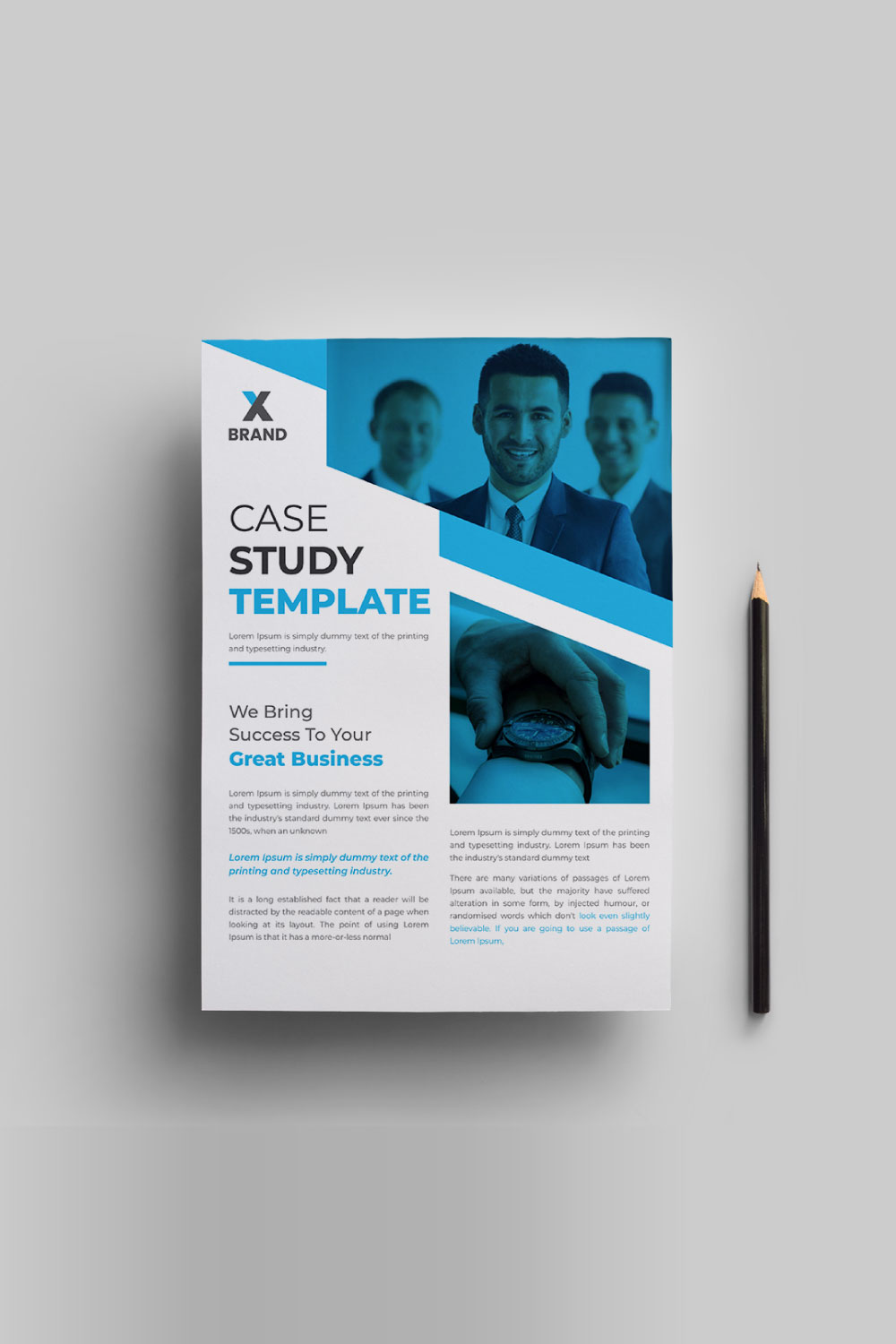 Case study template design pinterest preview image.