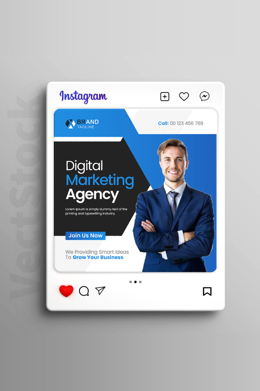 Corporate social media Instagram post and banner template pinterest preview image.