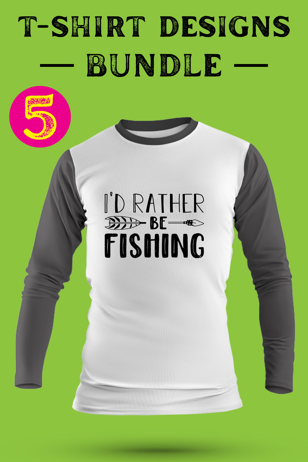 Fishing T Shirt Designs Bundle pinterest preview image.