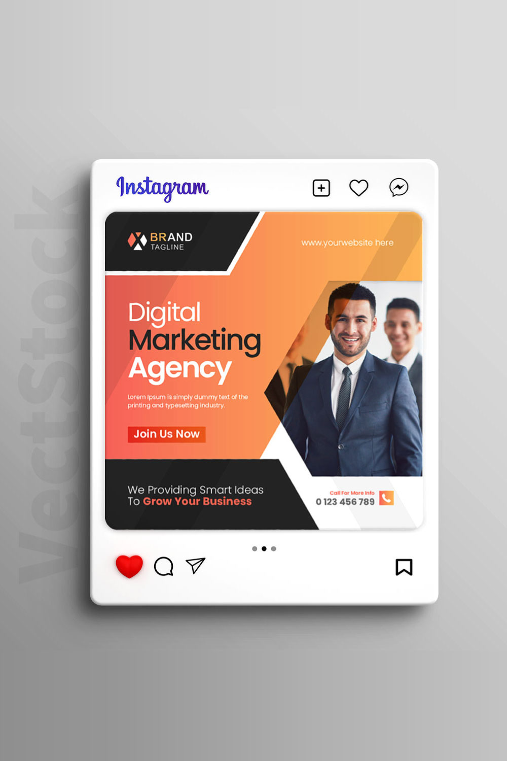 Business agency social media Instagram post and banner template pinterest preview image.