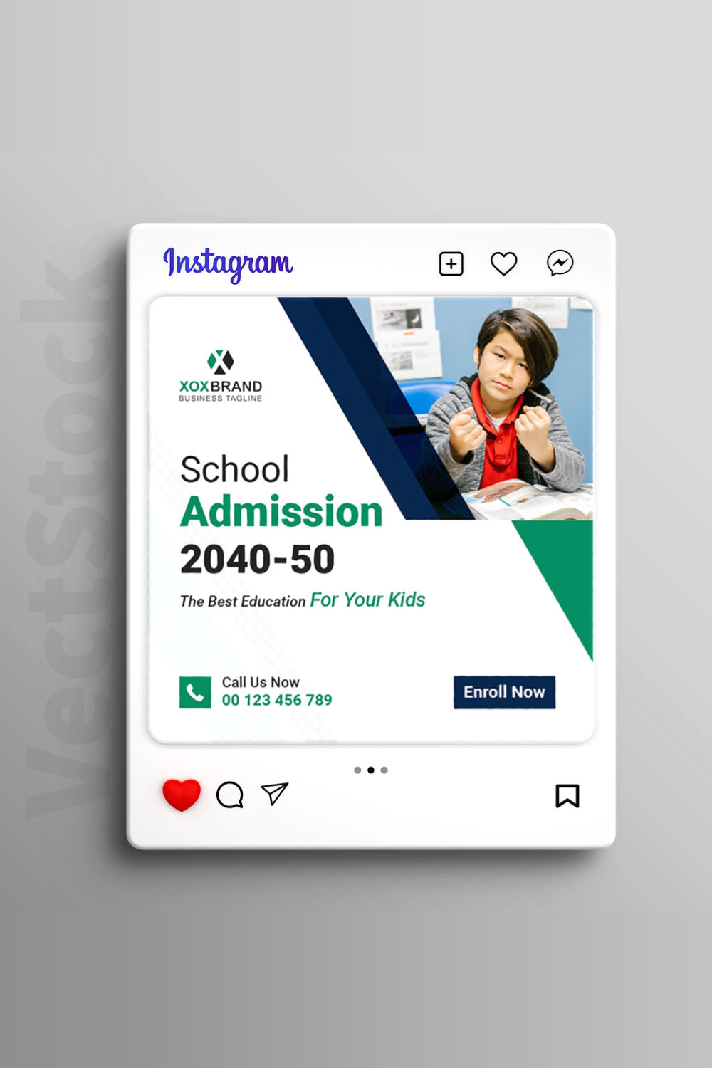 School admission social media Instagram post pinterest preview image.