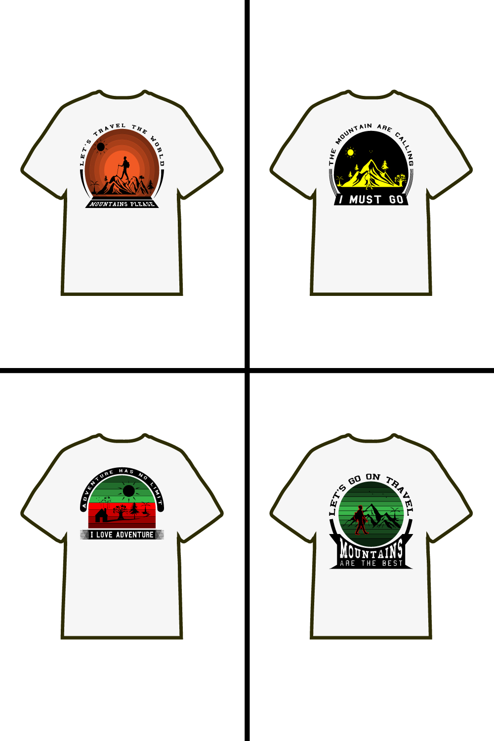 04 Adventure T-shirt design pinterest preview image.