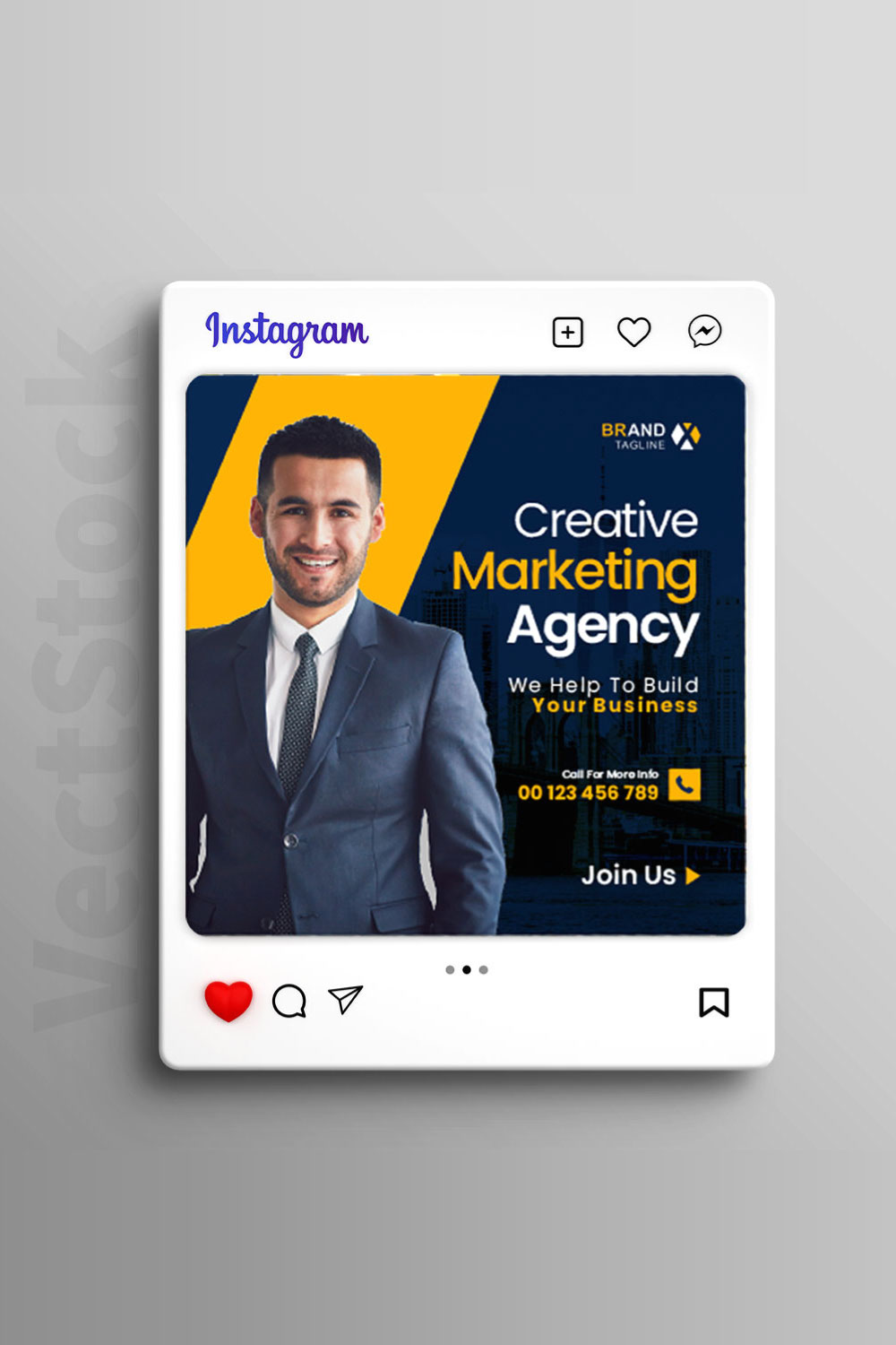 Corporate agency social media instagram post template pinterest preview image.