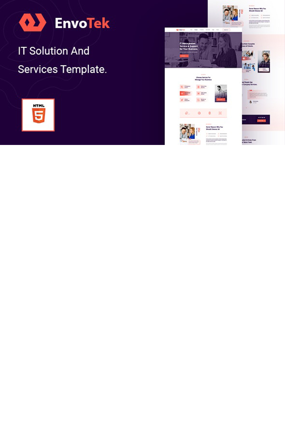 Free IT Solution and Services HTML5 Template pinterest preview image.