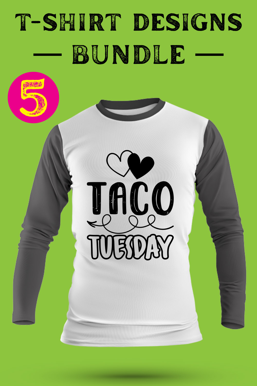 Giving Tuesday T Shirt Designs Bundle pinterest preview image.