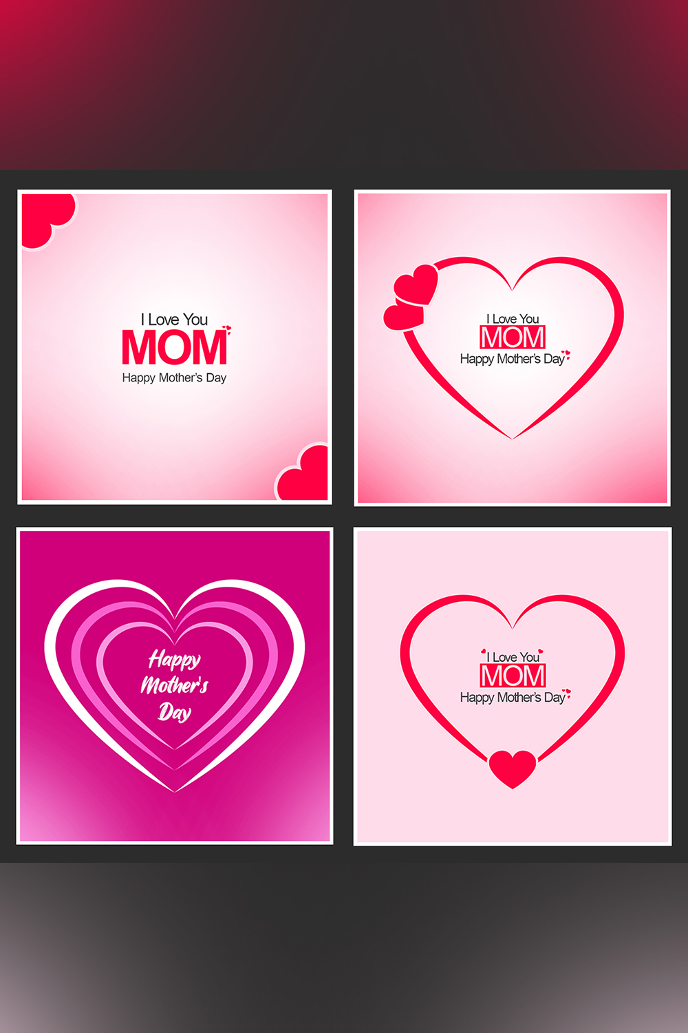 Mother's Day Social Media Post Designs Bundle pinterest preview image.