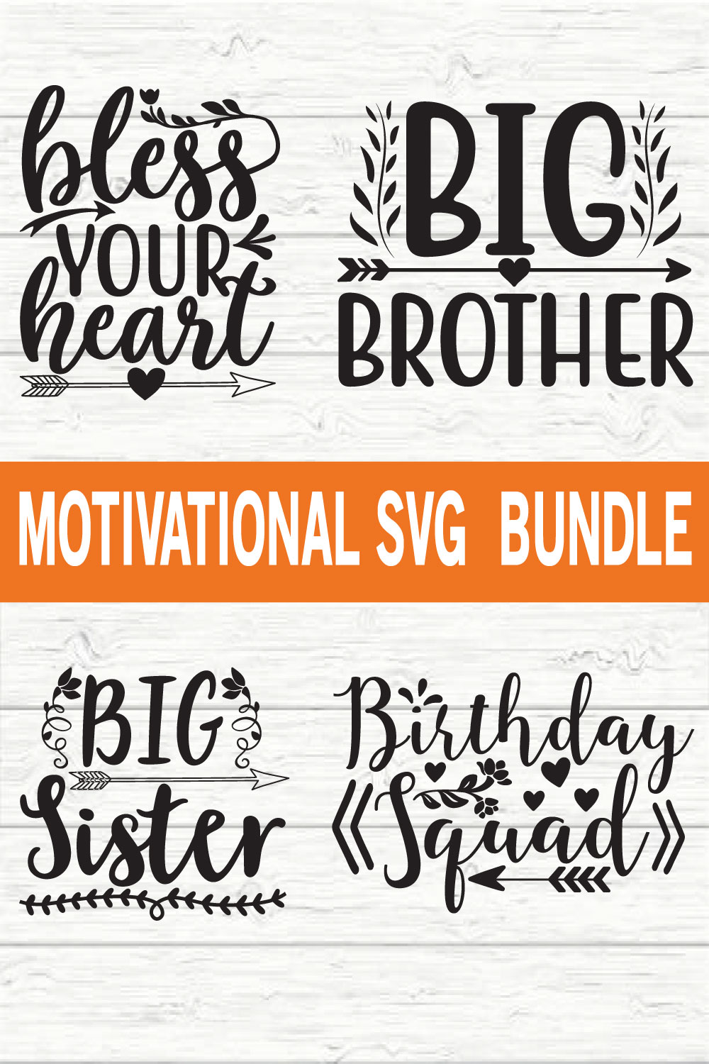 Motivational svg bundle vol1 pinterest preview image.