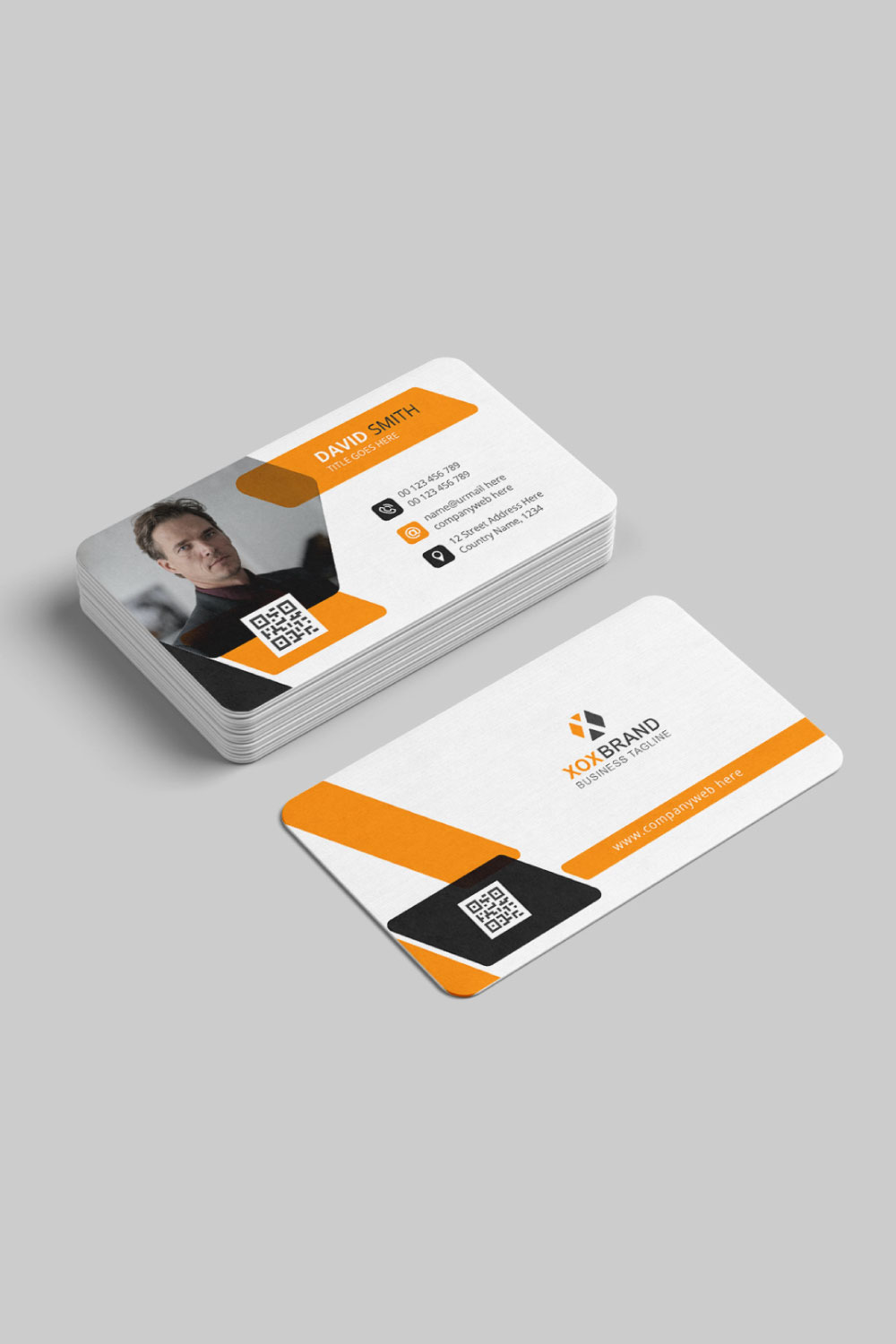 Modern business card design template pinterest preview image.