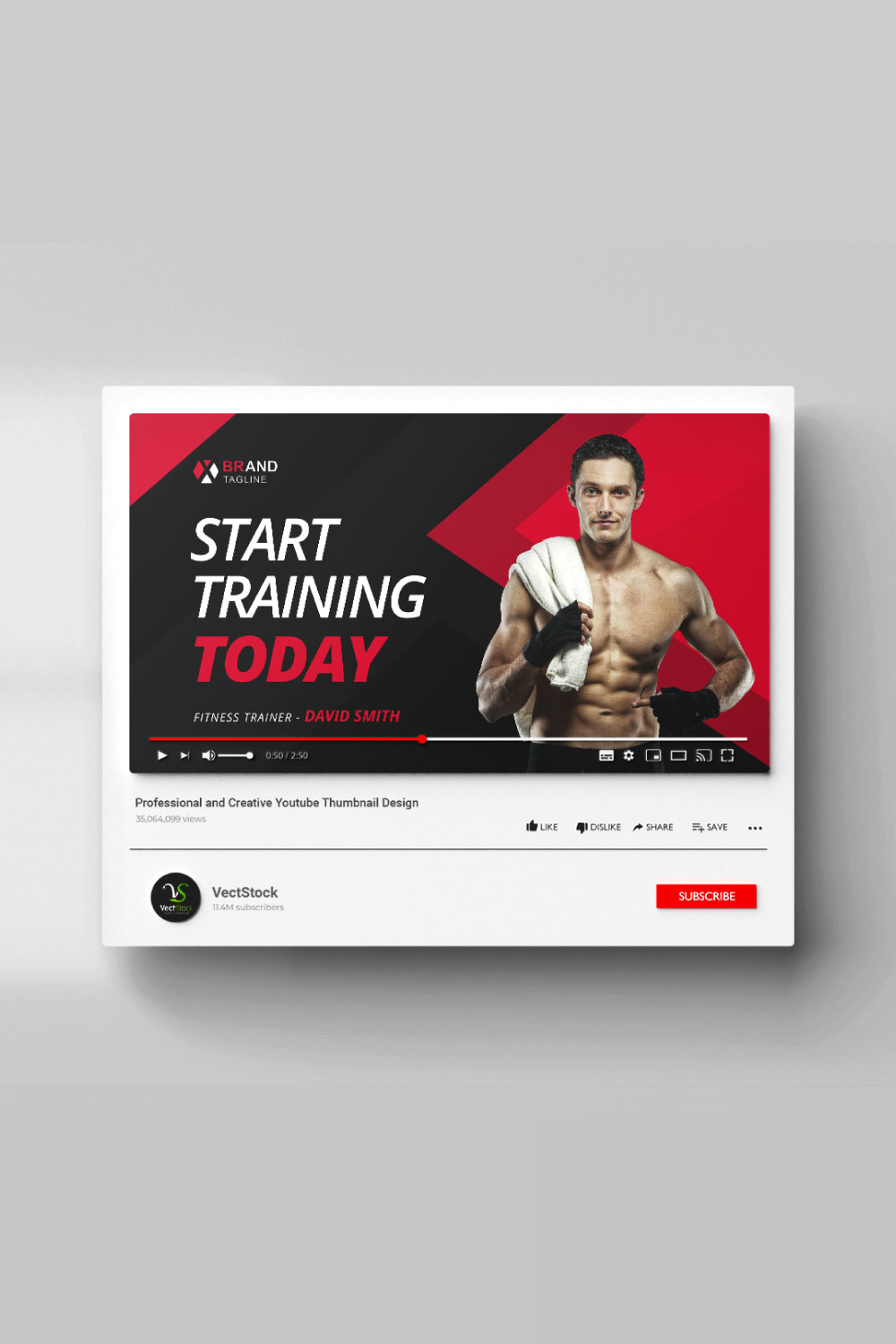 Gym fitness training Youtube thumbnail design pinterest preview image.