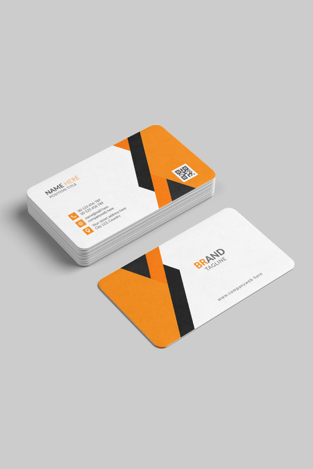 Professional and clean business card design template pinterest preview image.