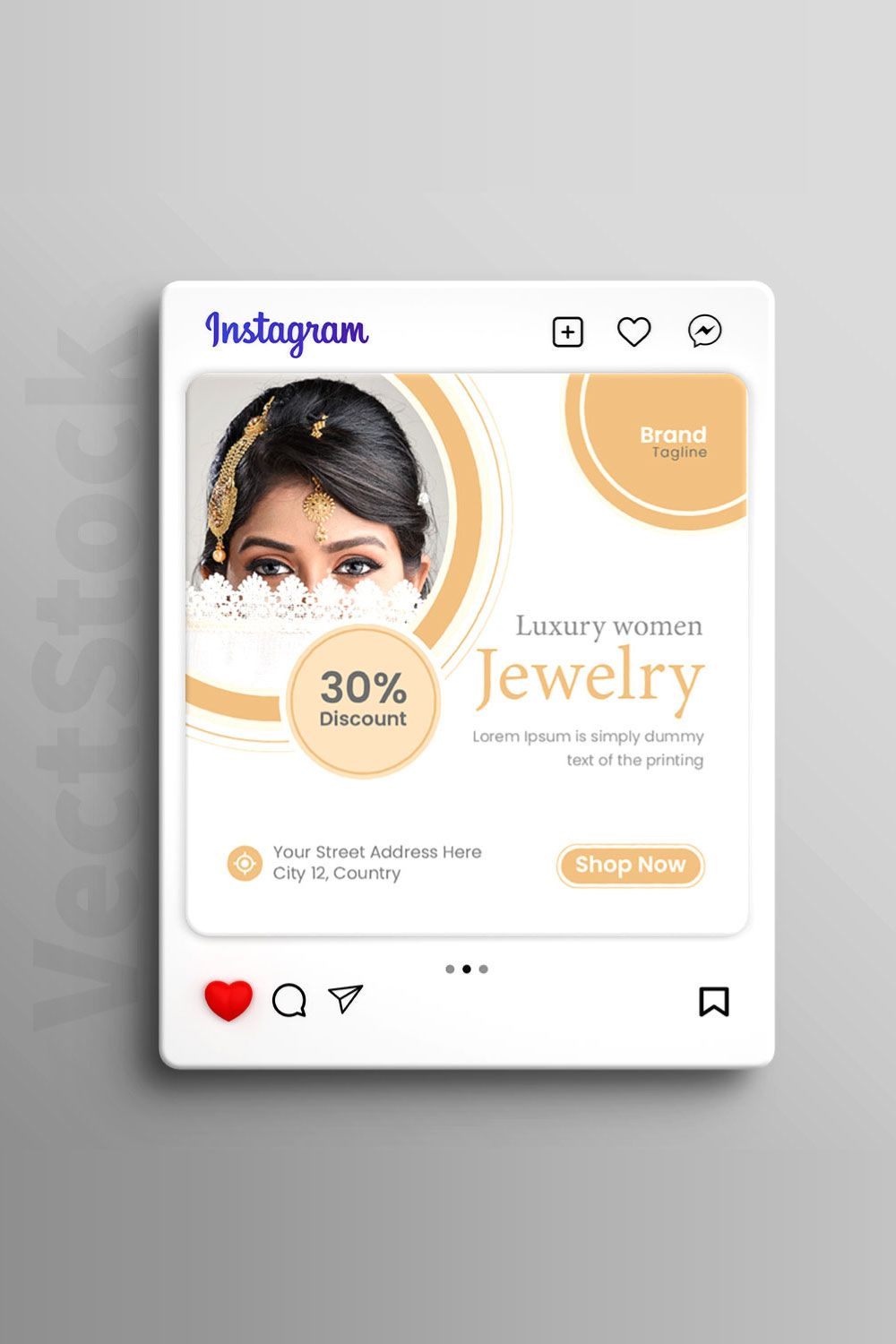 Jewelry sale social media instagram post web banner pinterest preview image.