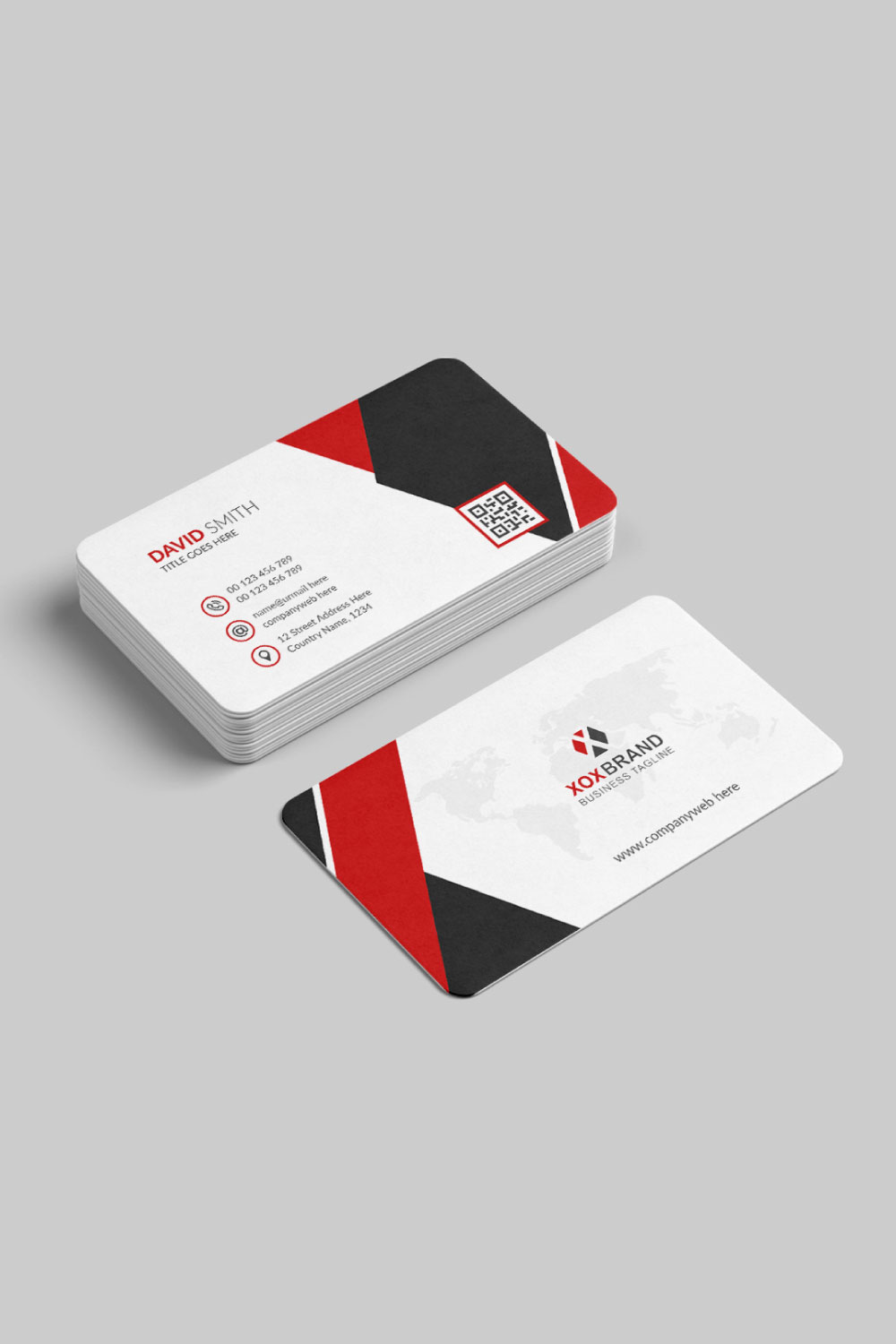 Creative and modern business card pinterest preview image.