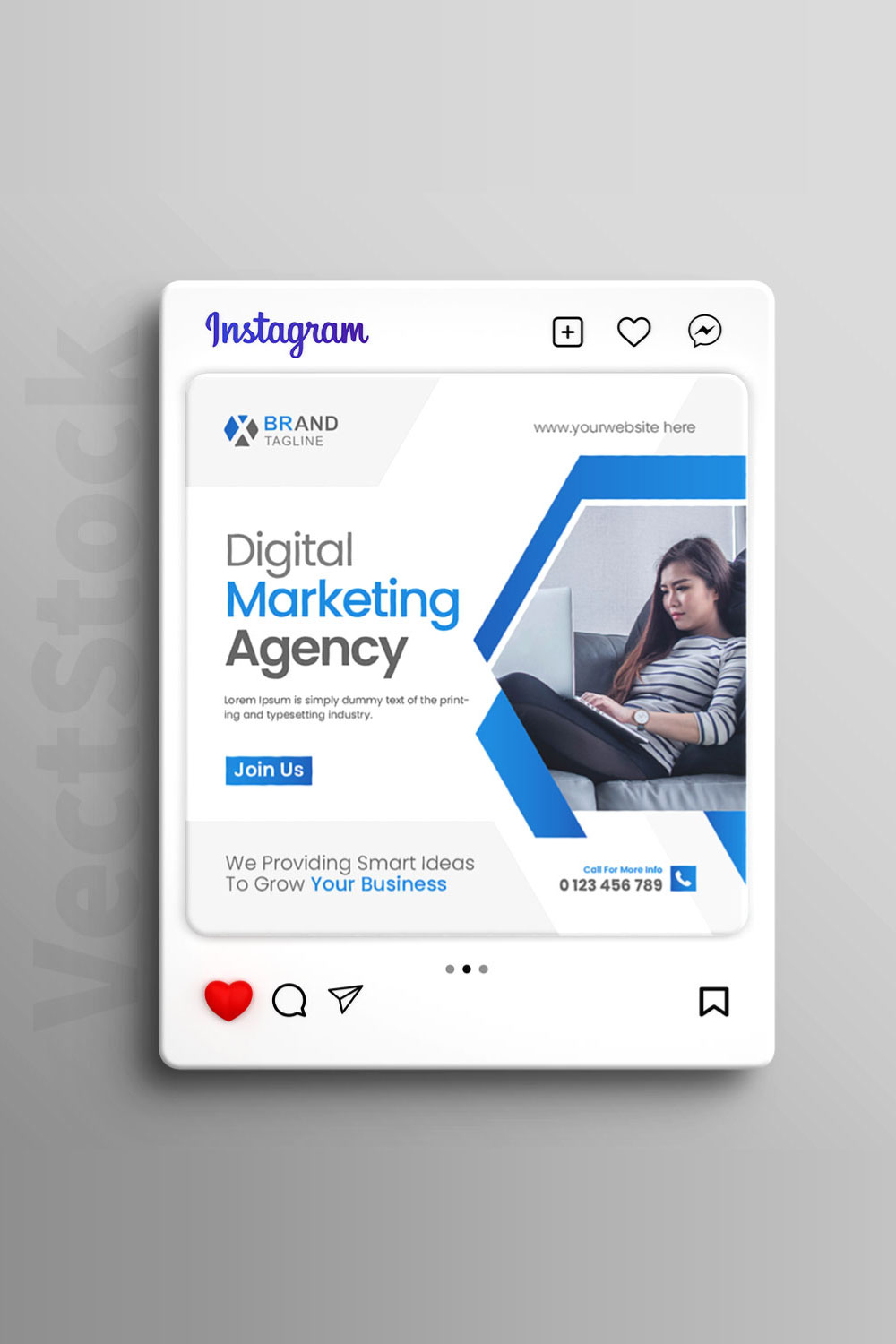 Business social media Instagram post and banner template pinterest preview image.