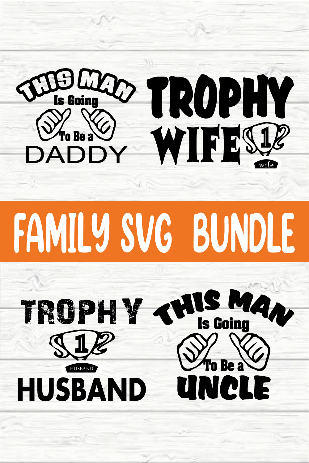 Family Typography Design Bundle vol 30 pinterest preview image.