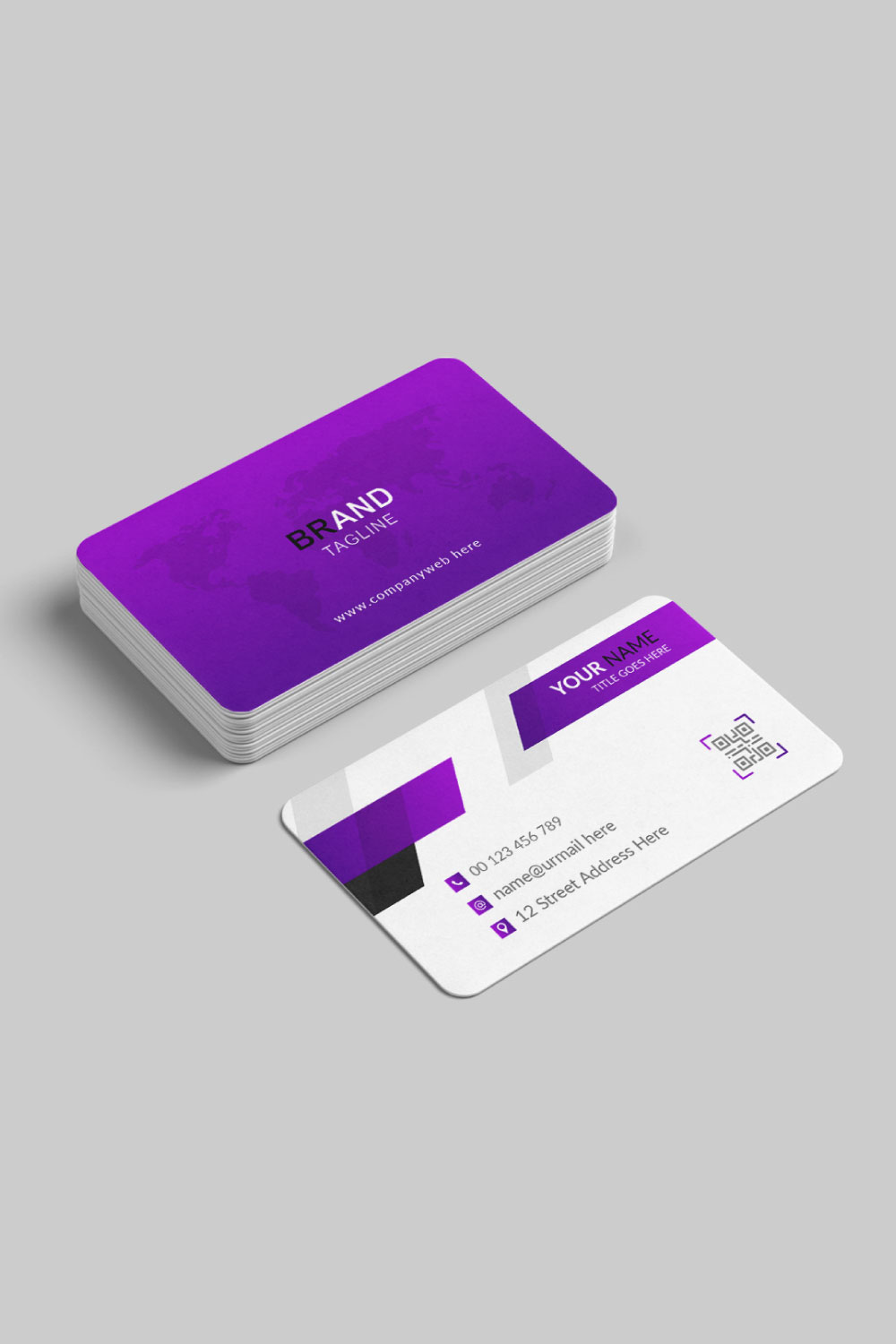 Modern and clean business card design template pinterest preview image.