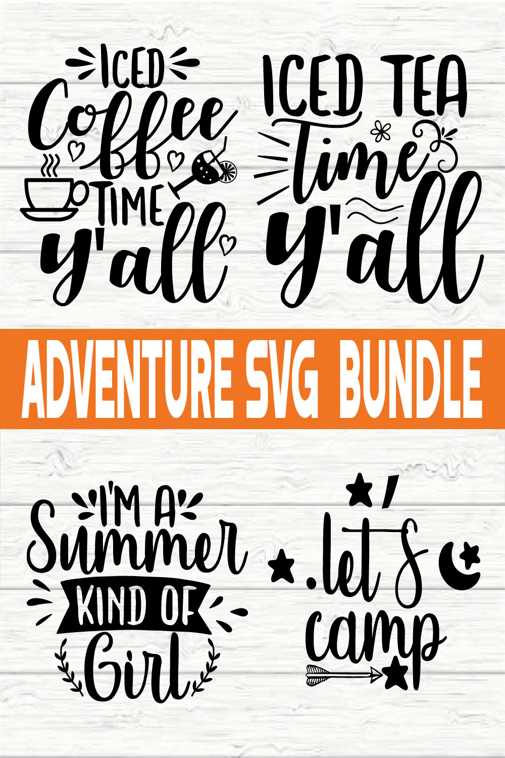 Adventure Typography Design Bundle vol 12 pinterest preview image.