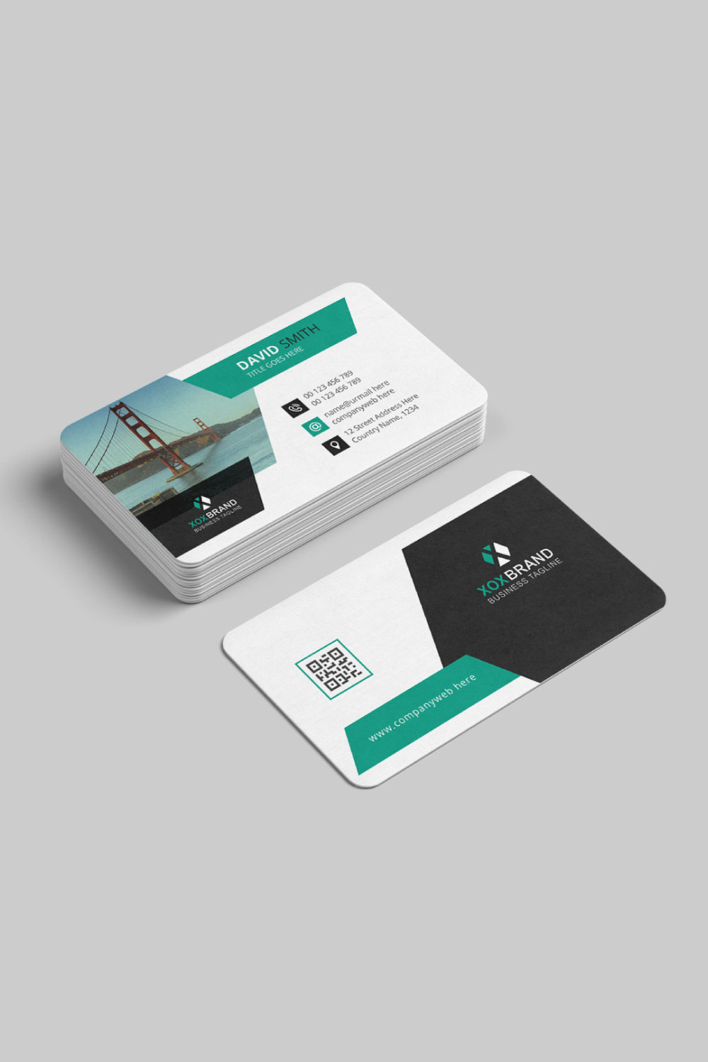 Creative and modern business card design template pinterest preview image.