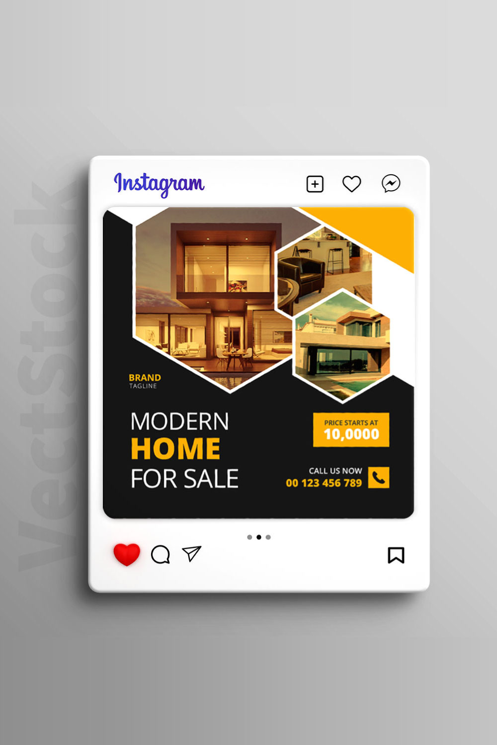 Real estate house social media post or square banner template pinterest preview image.