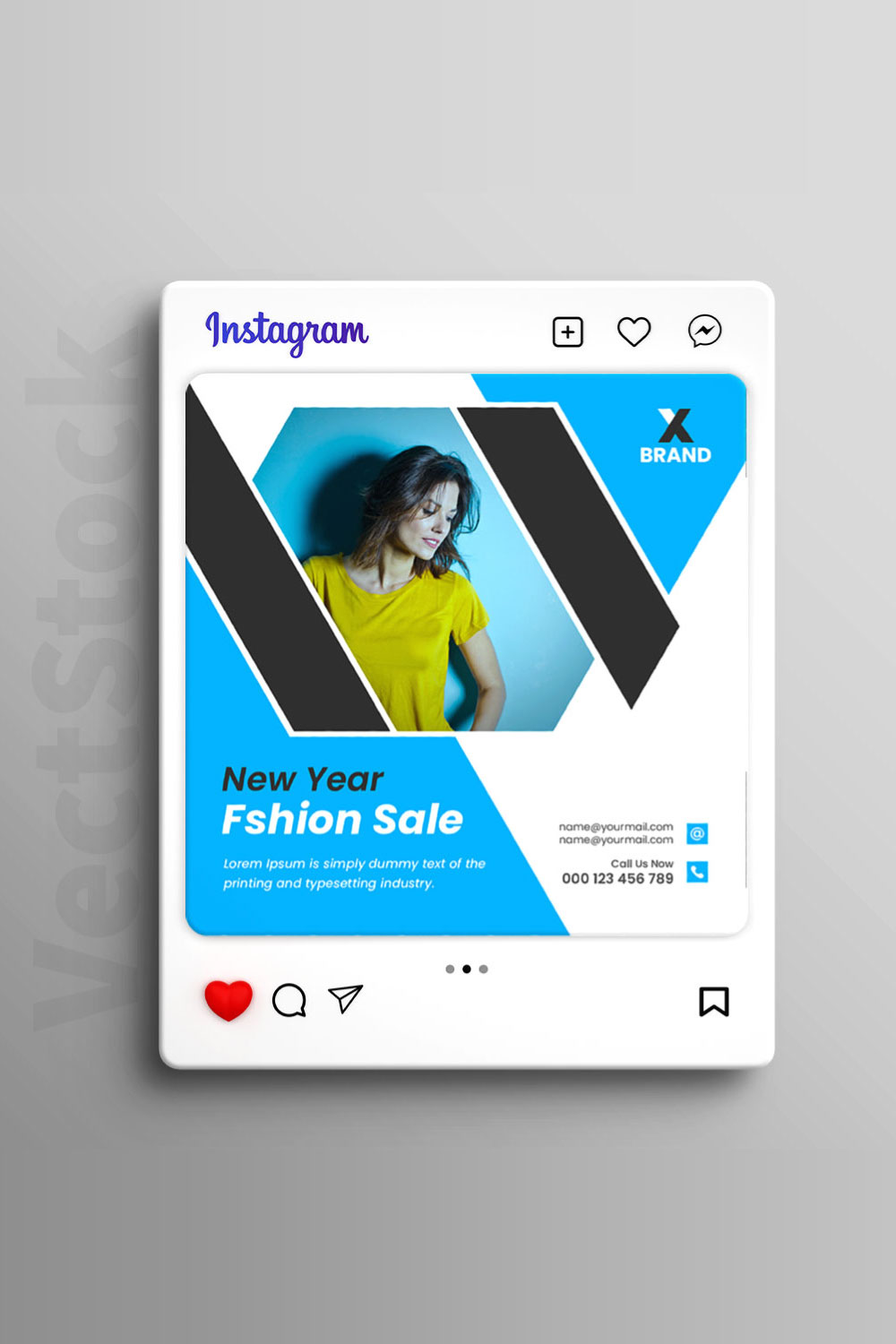 Yew year fashion sale social media Instagram post and banner template design pinterest preview image.
