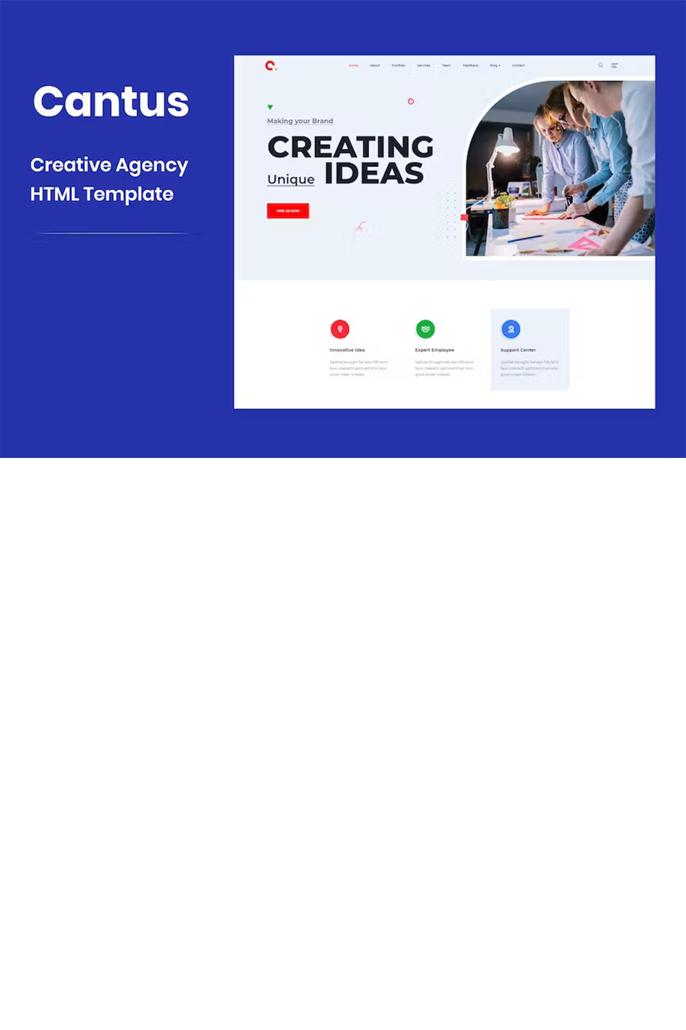 Free Digital Agency HTML Template pinterest preview image.