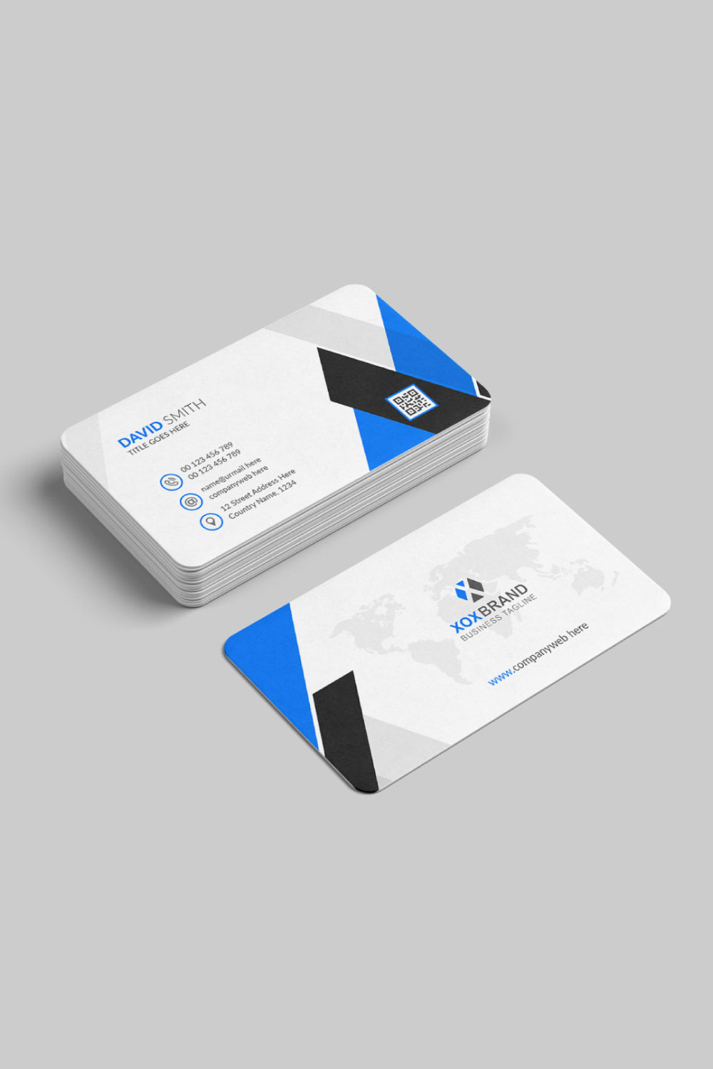 Creative and modern business card template pinterest preview image.