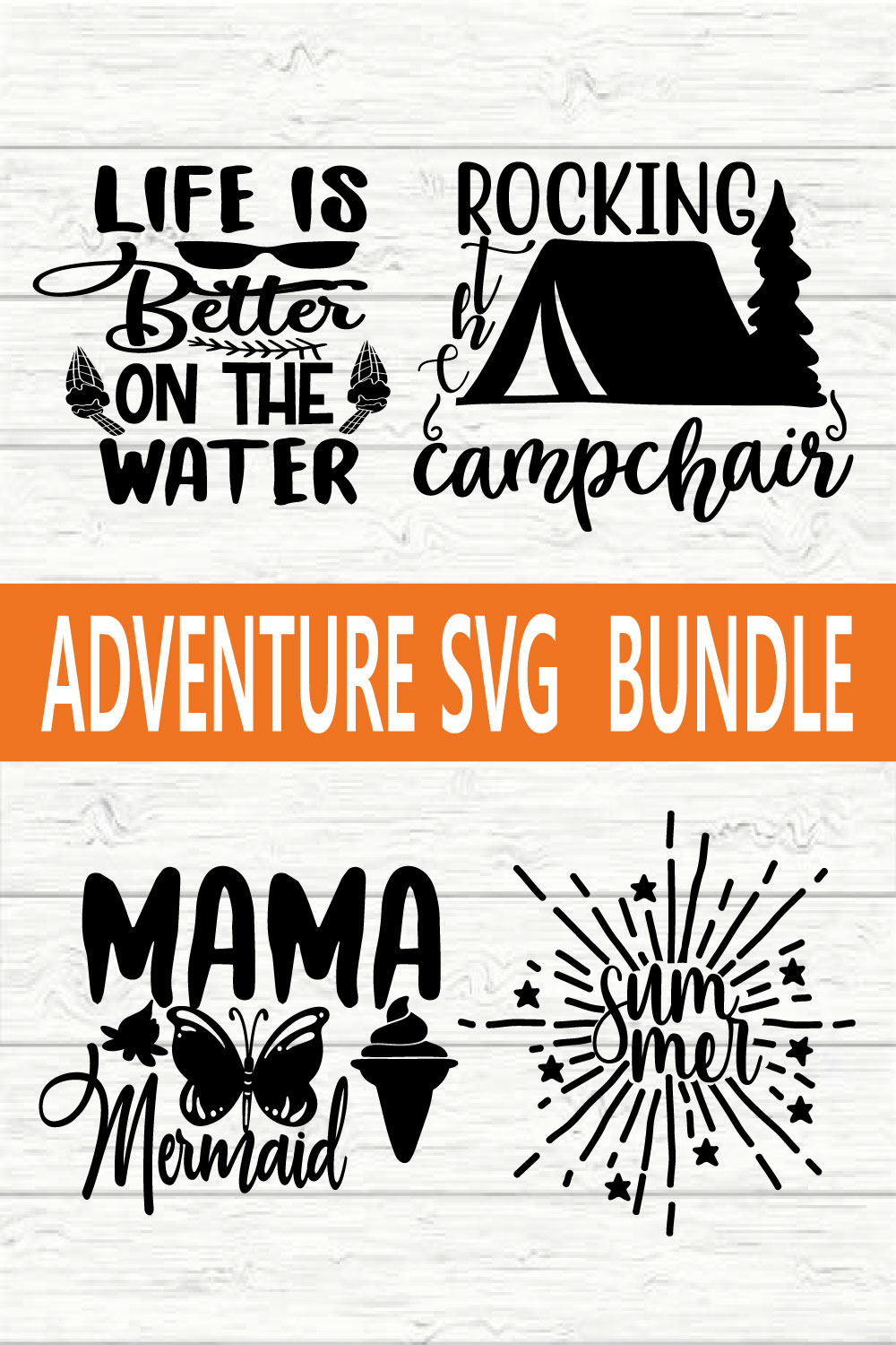 Adventure Typography Design Bundle vol 6 pinterest preview image.