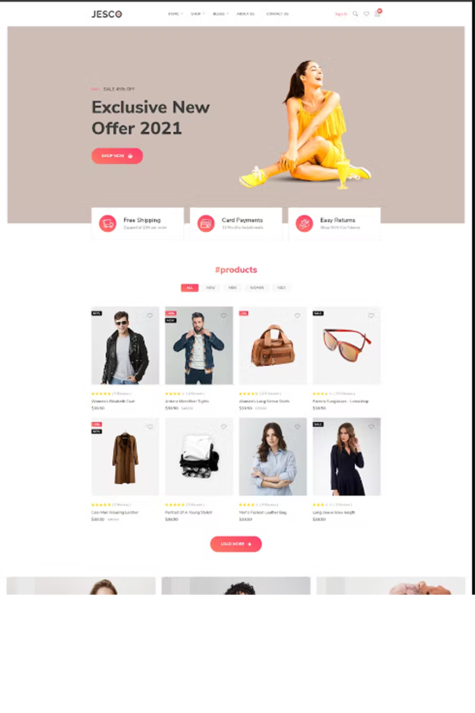 Free Jesco Fashoin Ecommerce HTML Template - MasterBundles