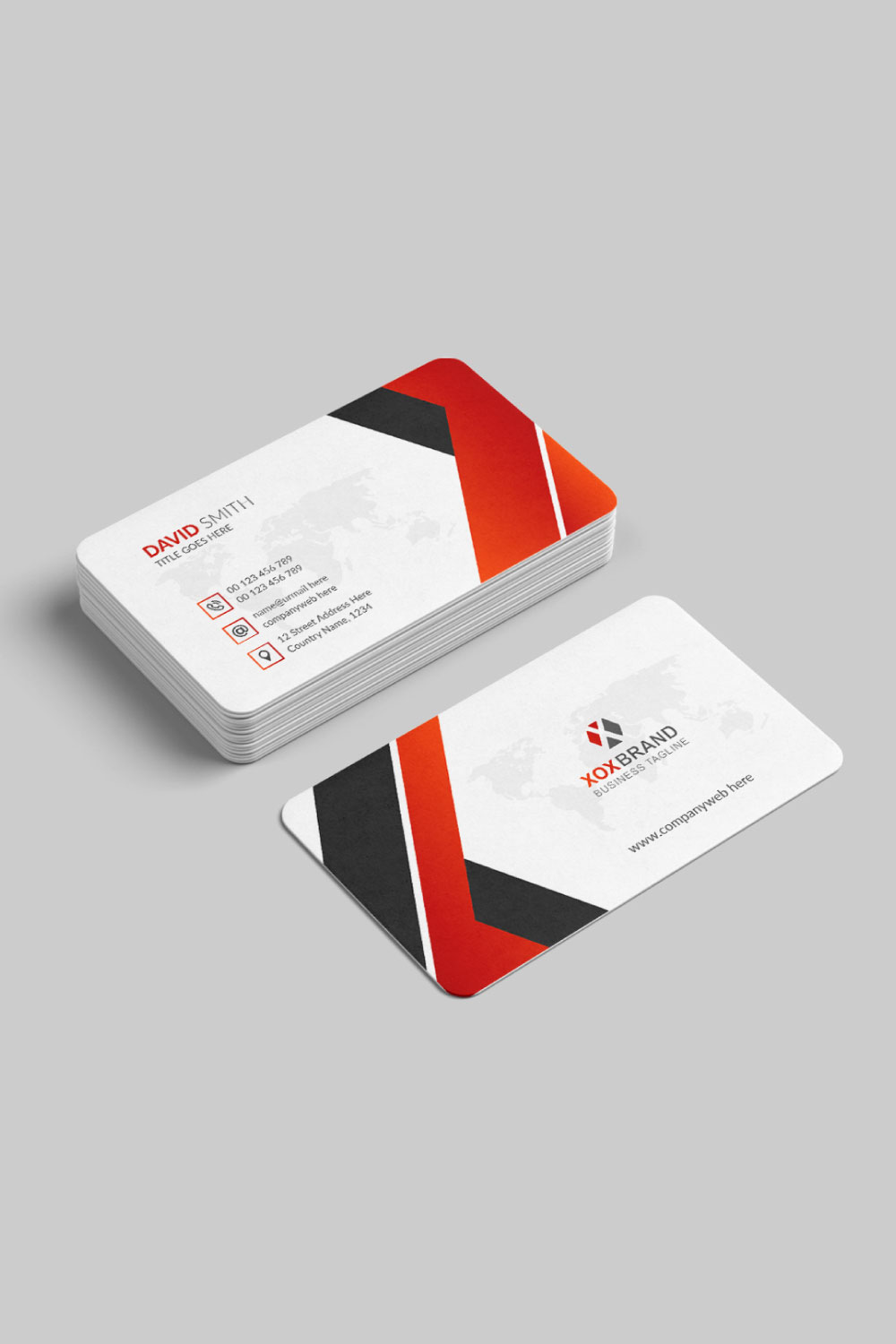 Professional business card design pinterest preview image.