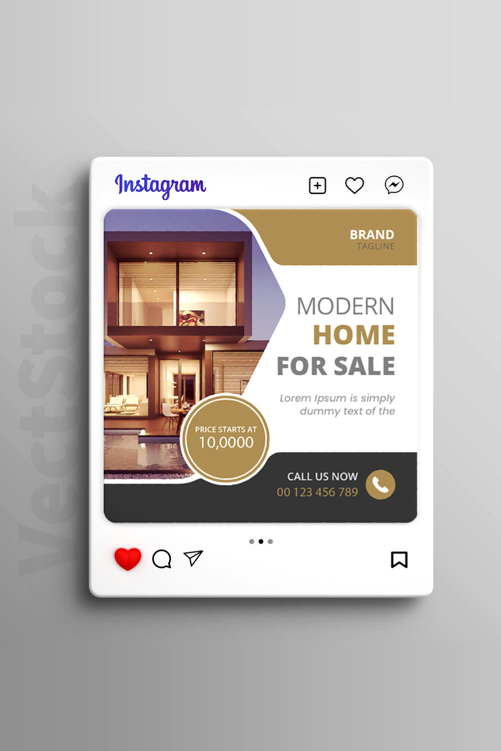 Real estate social media post template pinterest preview image.