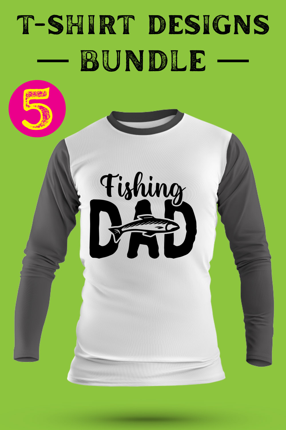 Fishing T Shirt Designs Bundle pinterest preview image.