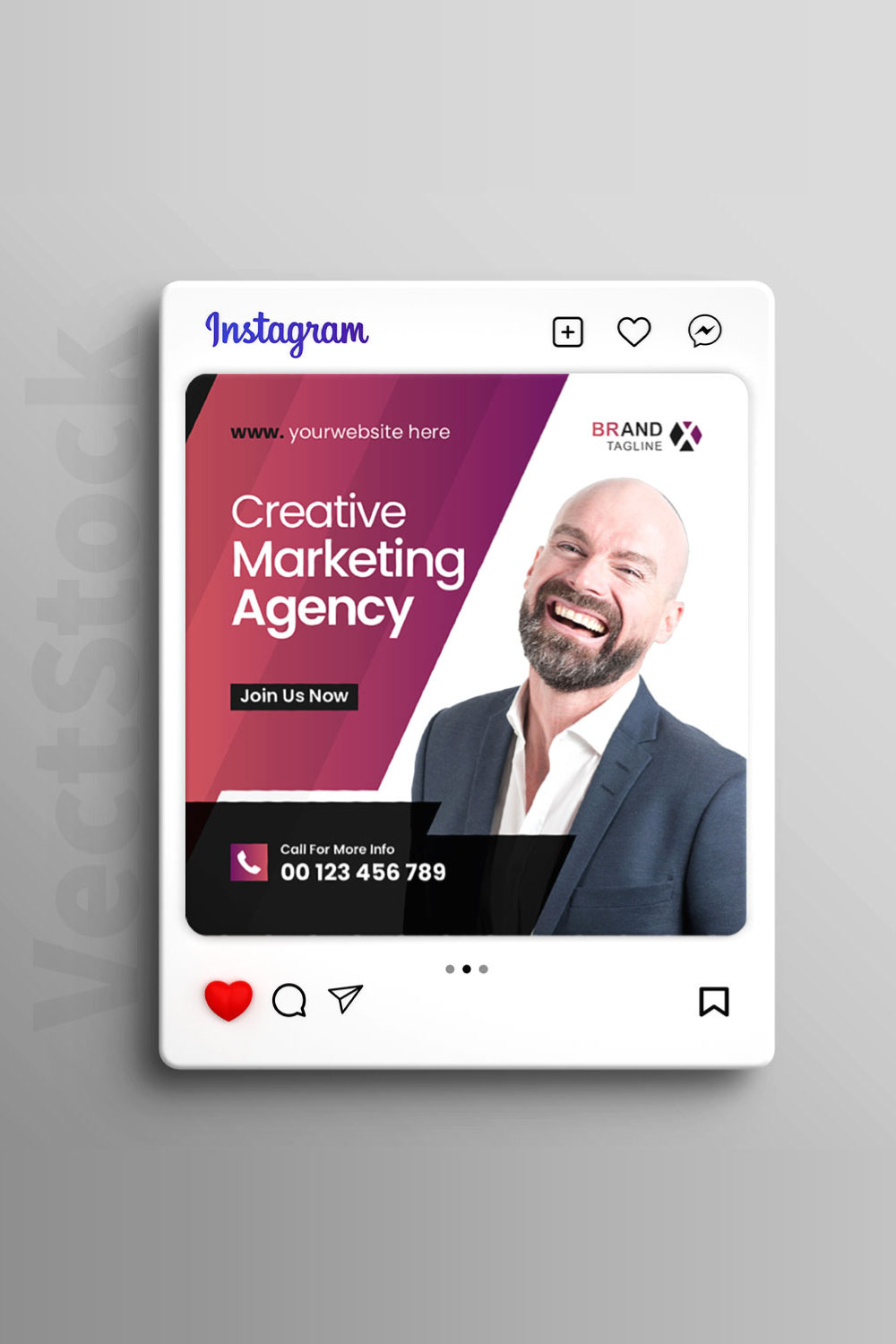 Digital marketing agency and corporate social media banner or instagram post template pinterest preview image.