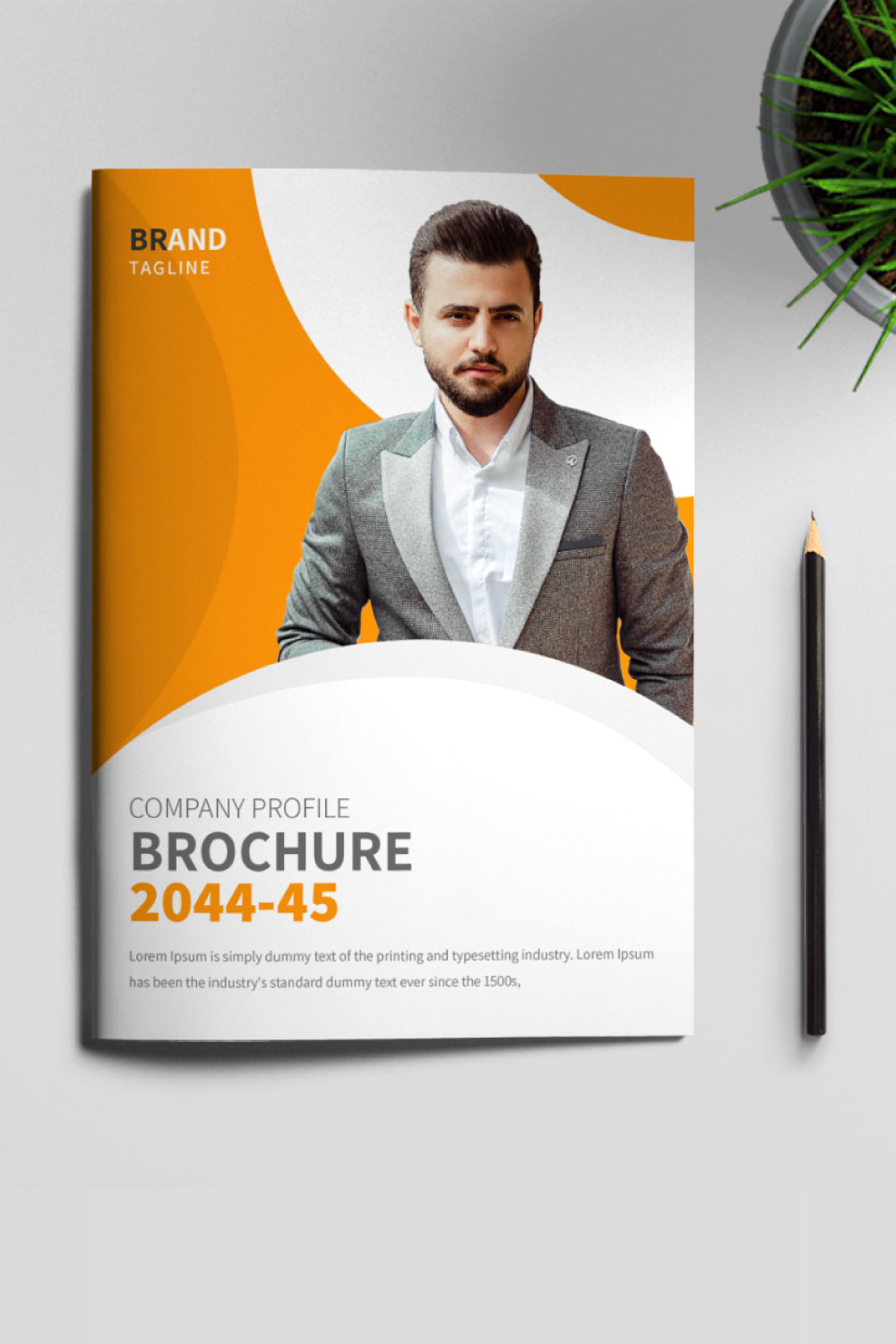 16 Pages Business Brochure Design Template pinterest preview image.