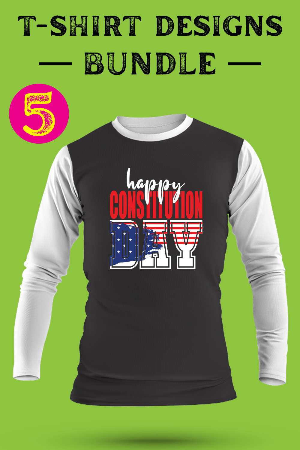 constitution day SVG T Shirt Designs Bundle pinterest preview image.