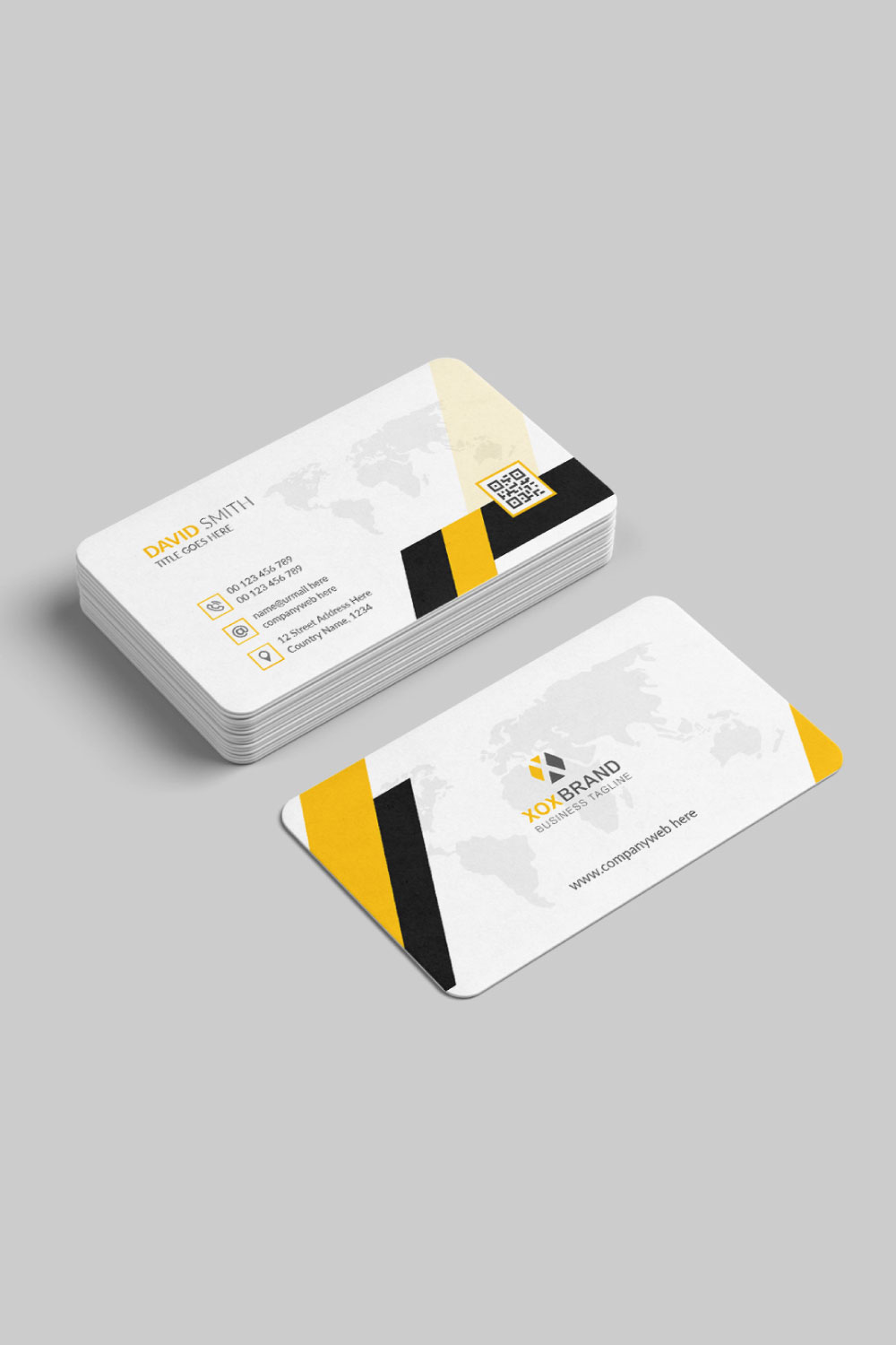 Creative and modern business card template pinterest preview image.