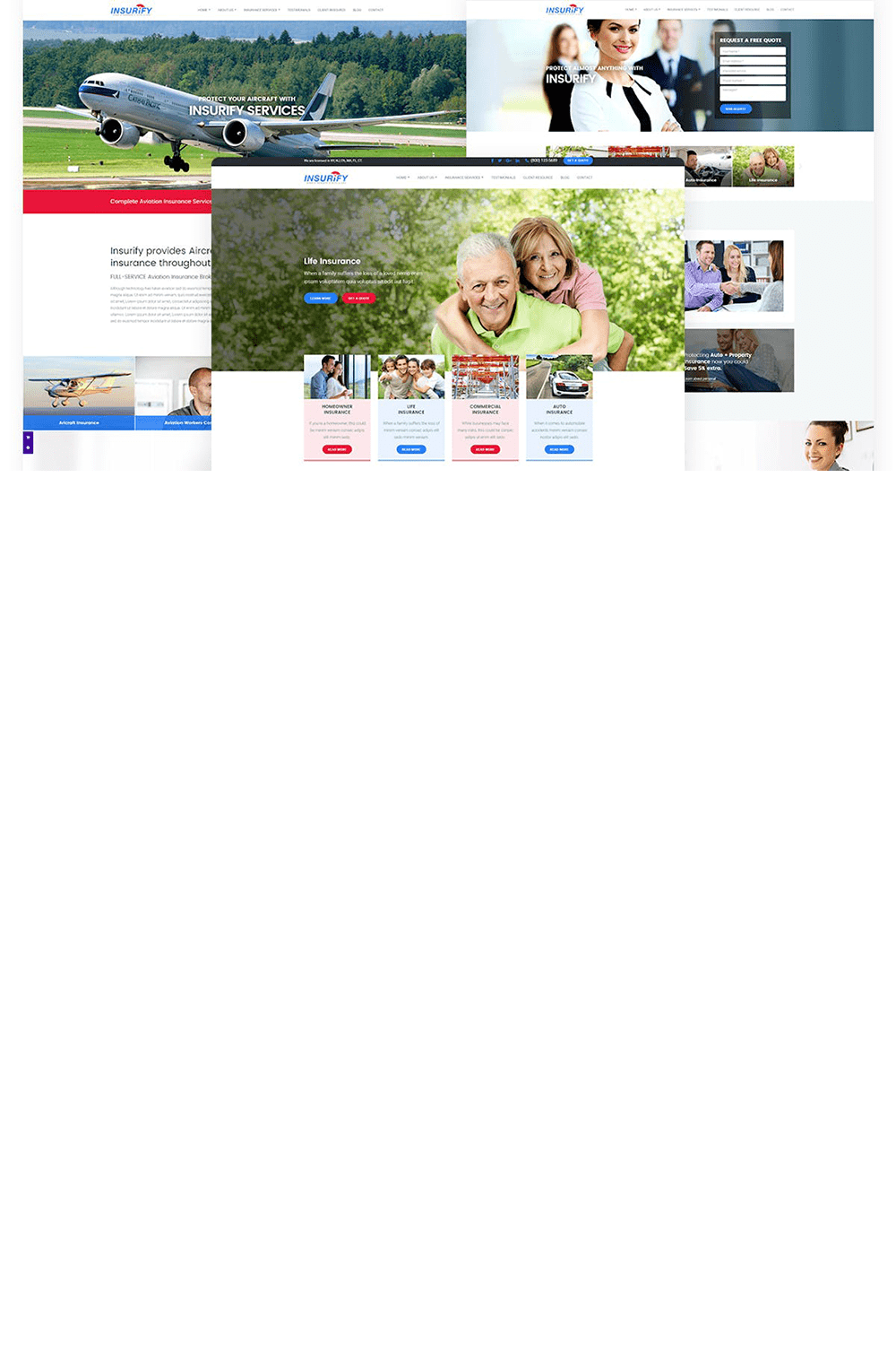 Free Ultimate Template for Insurance Agency Template pinterest preview image.