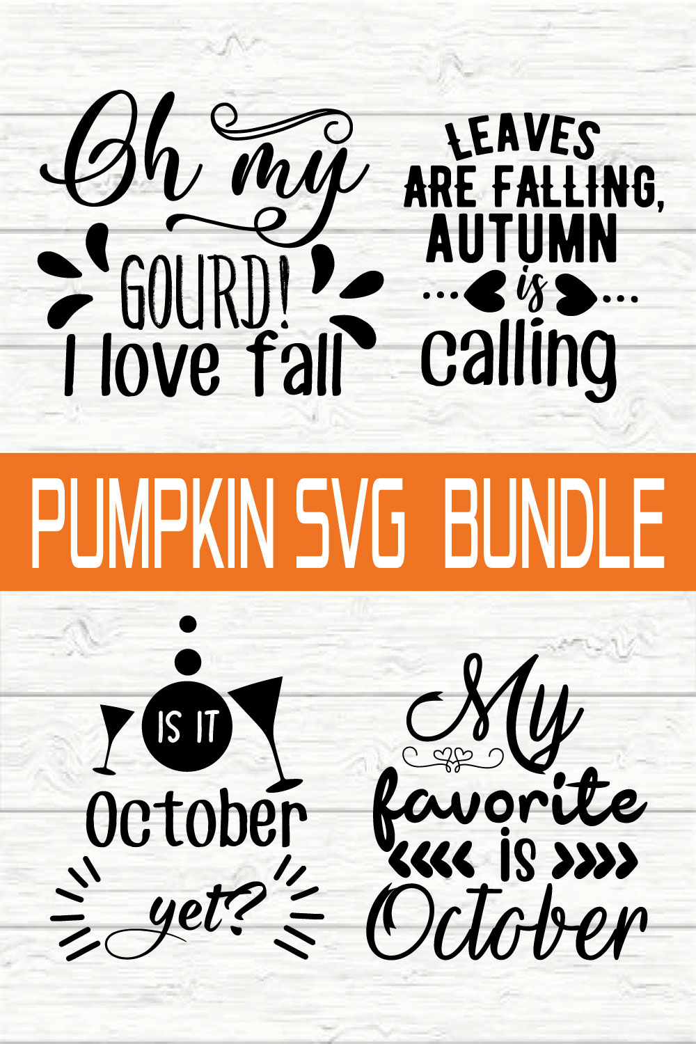 Pumpkin Typography Bundle vol 3 pinterest preview image.
