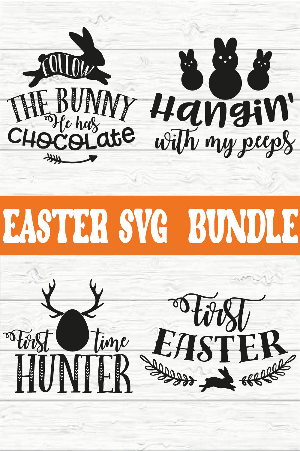 Easter Typography Bundle vol8 pinterest preview image.