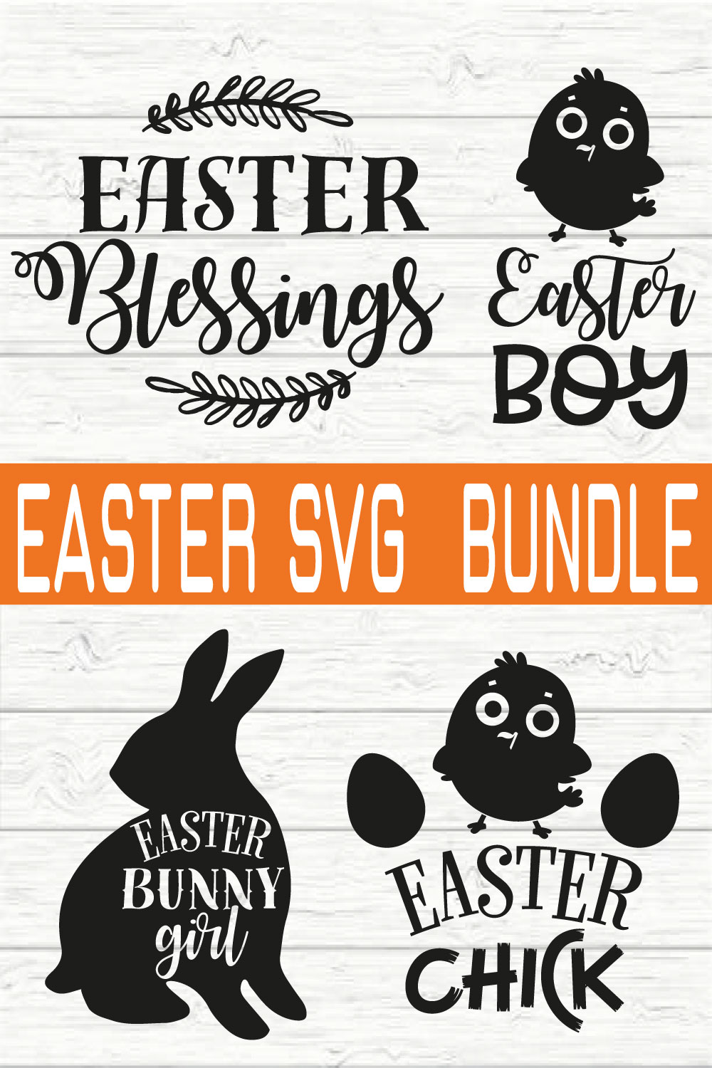 Easter Typography Design Bundle vol 5 pinterest preview image.