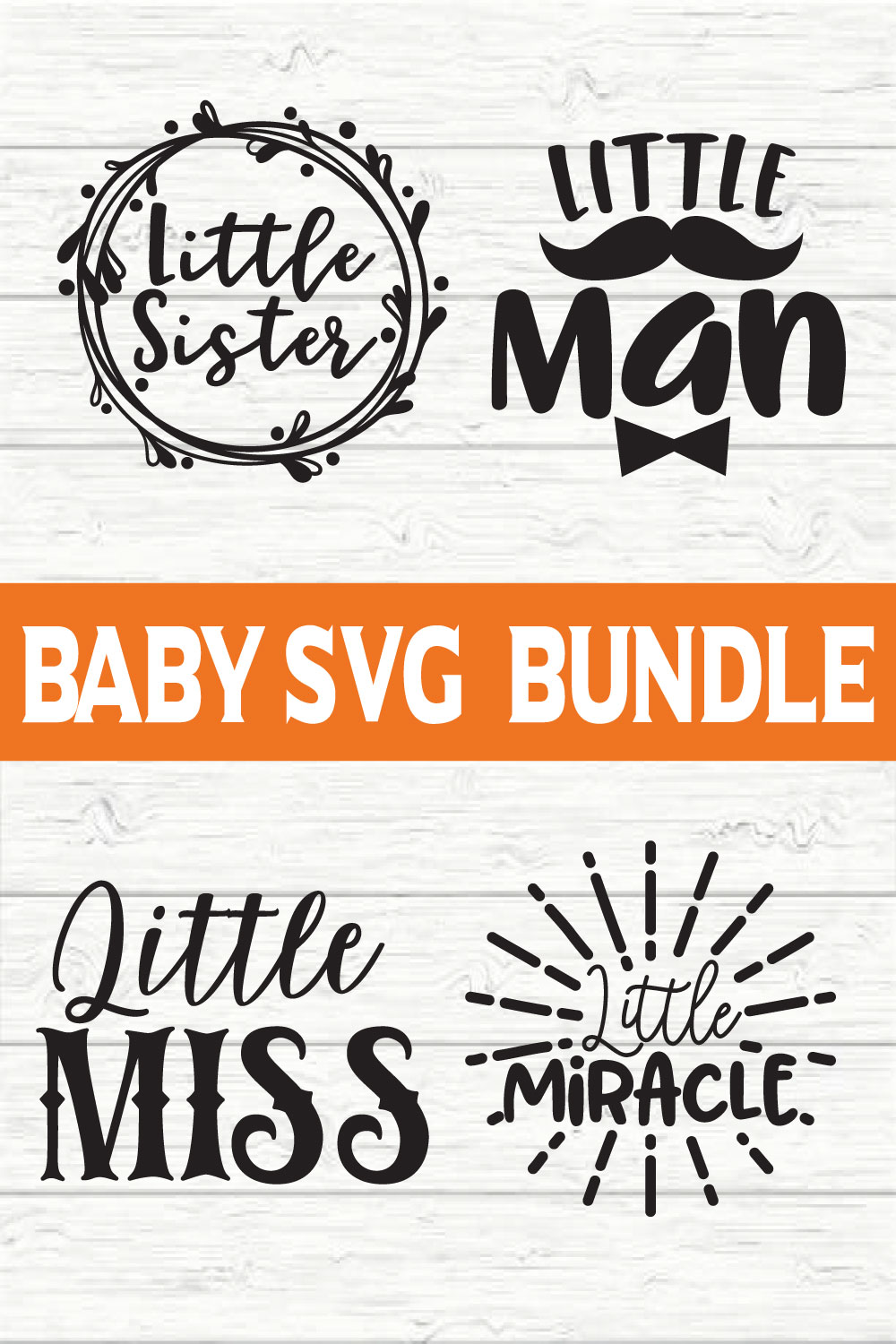 Baby Typography Design Bundle vol 6 pinterest preview image.