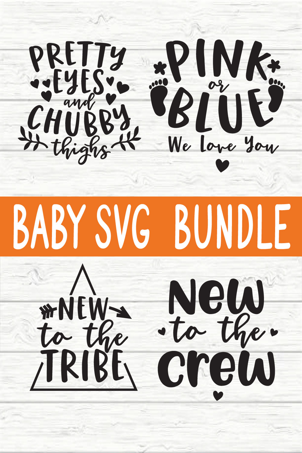 Baby Typography Bundle vol 9 pinterest preview image.