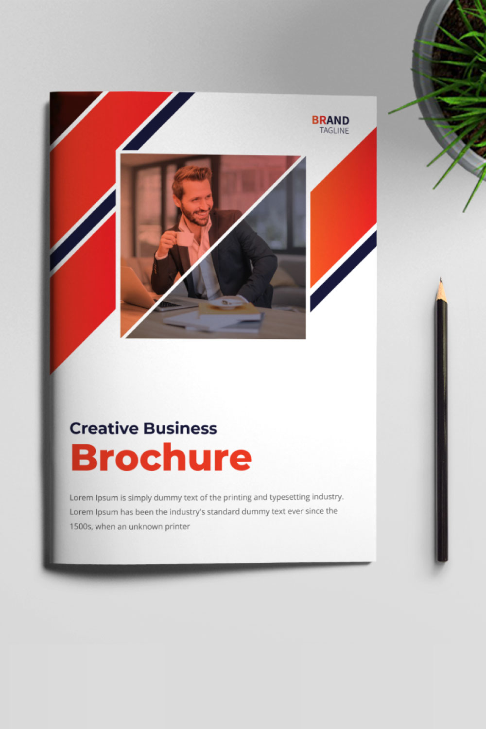 Business Bifold Brochure Design pinterest preview image.