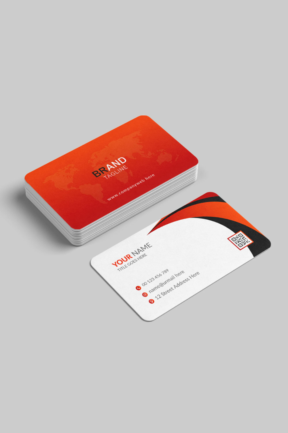 Professional and clean business card design pinterest preview image.