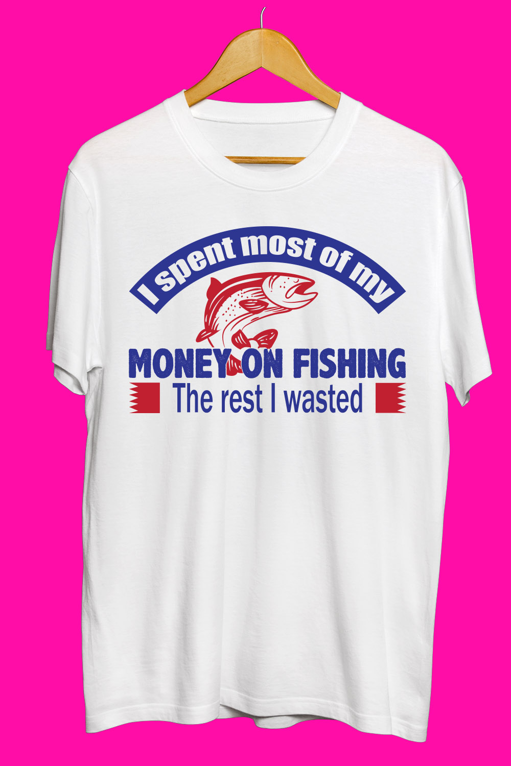 Fishing SVG T Shirt Designs Bundle pinterest preview image.