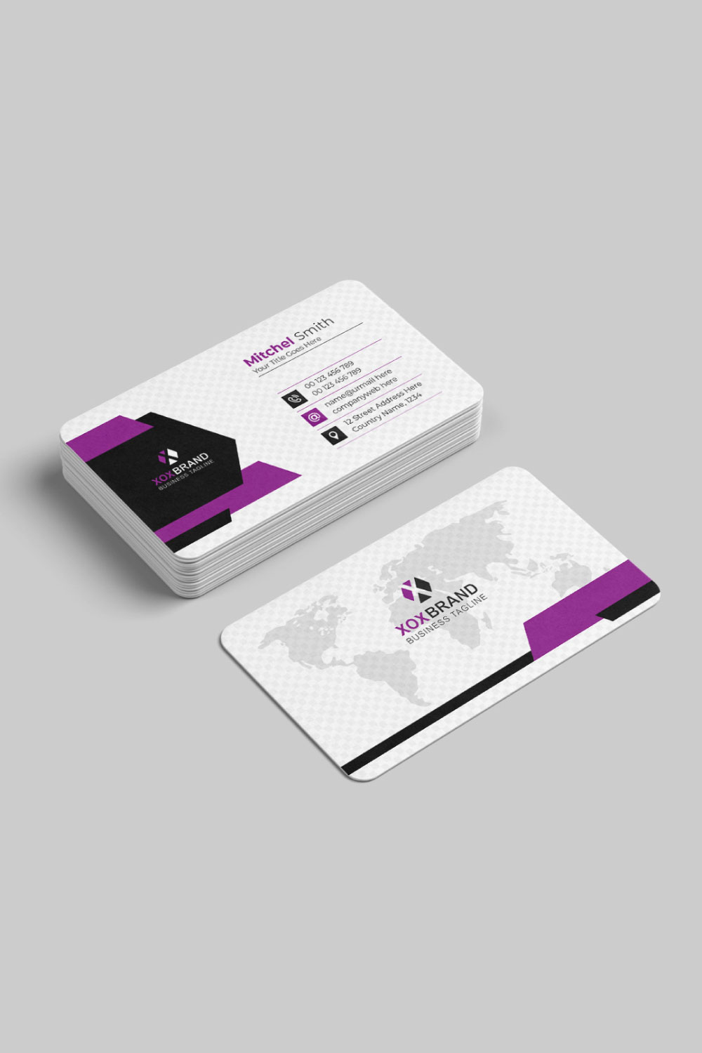 Minimal business card design pinterest preview image.