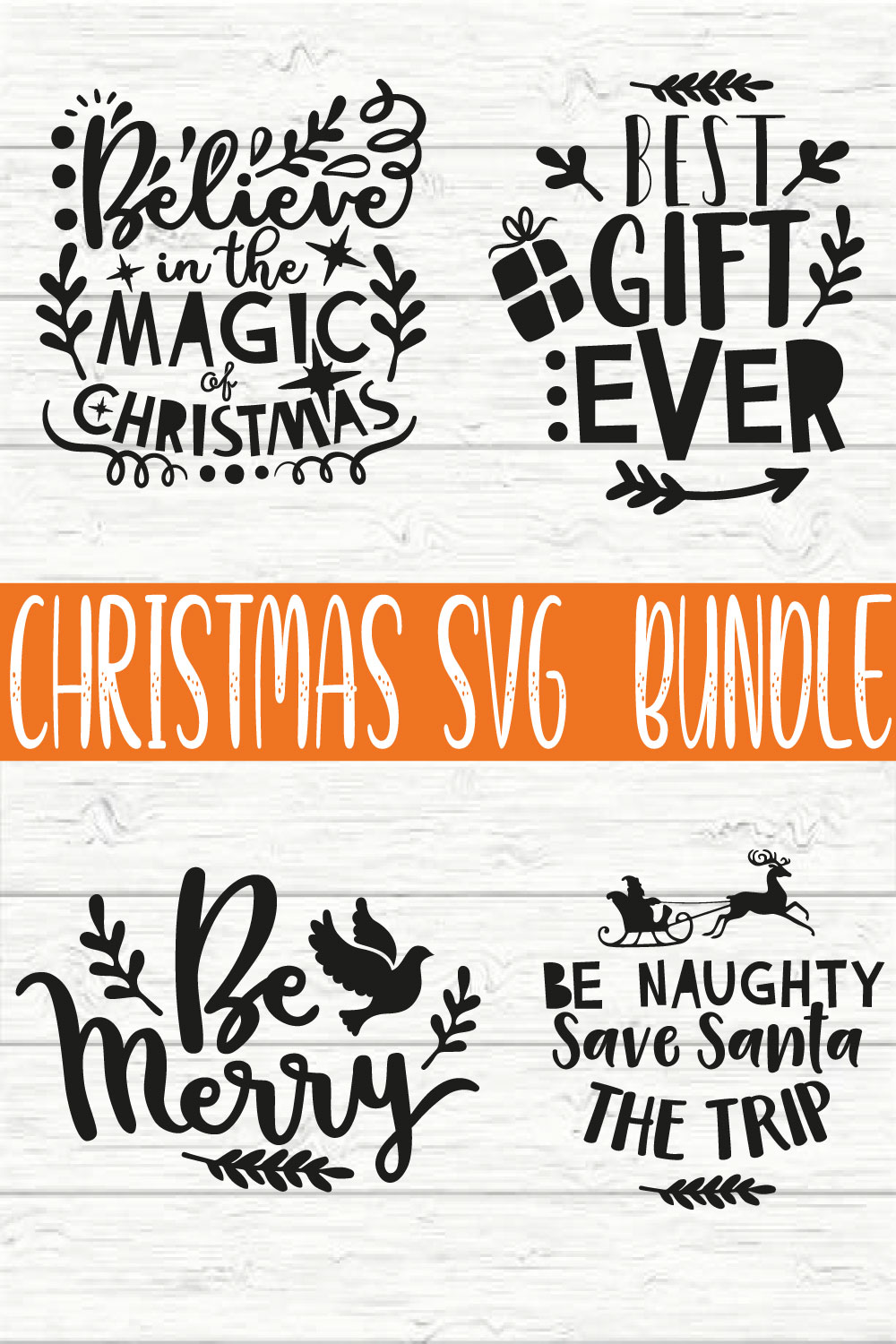 Christmas Typography Bundle vol 3 pinterest preview image.